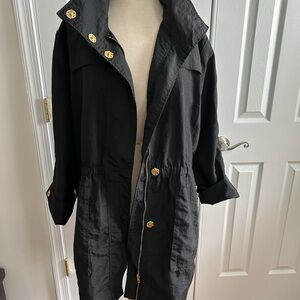Jones New York Black Coat with Gold Buttons